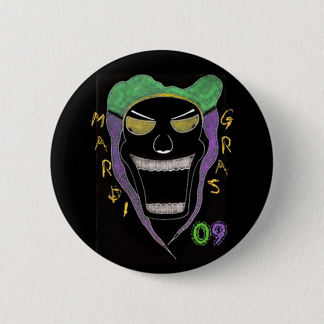 MARDI GRAS 2K9 PINBACK BUTTON (Front)
