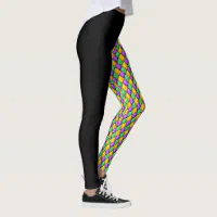 Mardi Gras Diamonds Pop Fashion Leggings