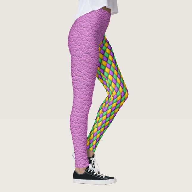 Mardi Gras 4 Diamonds Pop Fashion Leggings (Right)