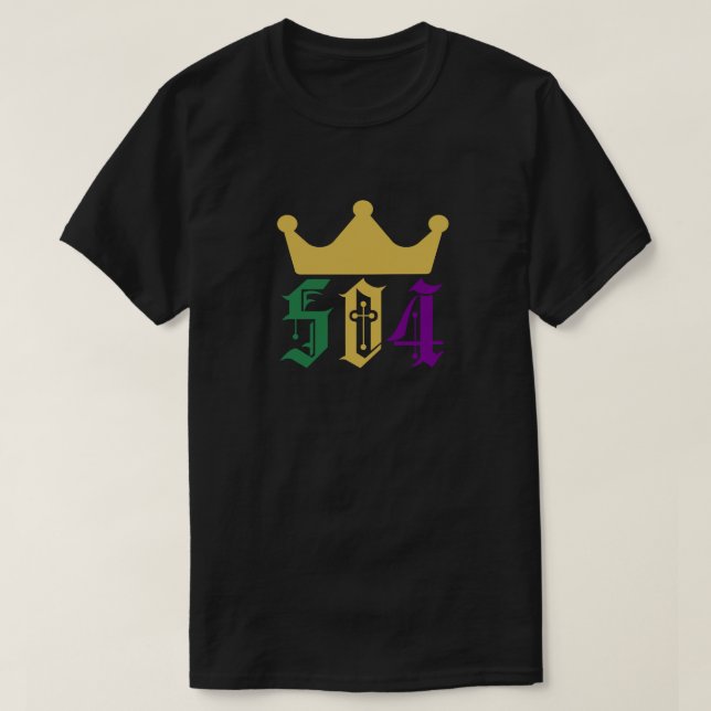 Mardi Gras 504 T-Shirt (Design Front)