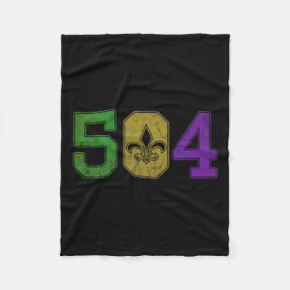 Mardi Gras 504 T Shirt Nola New Orleans Louisiana Fleece Blanket