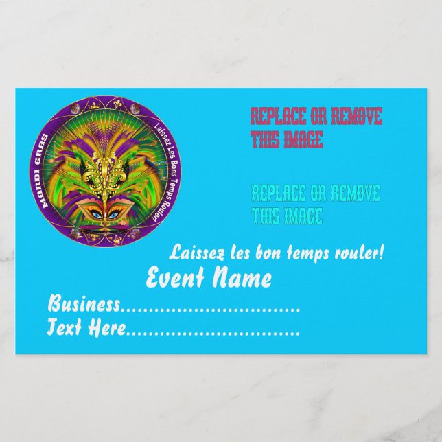 Mardi Gras 5.5" x 8.5"  Please View Notes Flyer (Front)