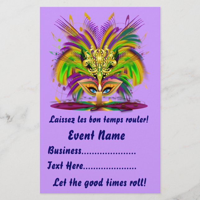 Mardi Gras 5.5" x 8.5"  Portrait Please View Notes Flyer (Front)