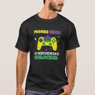Mardi Gras Achievement Unlocked Video Game Control T-Shirt