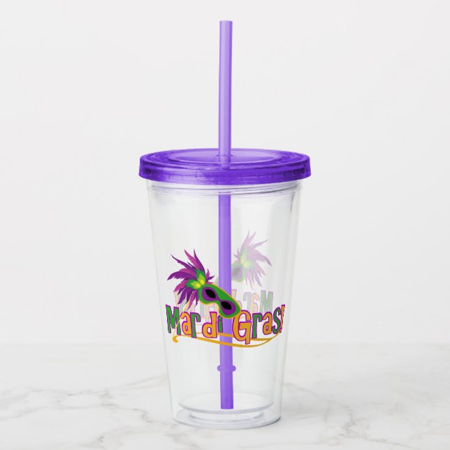 Mardi Gras Acrylic Tumbler (Front)