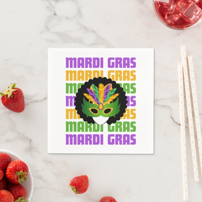 MARDI GRAS Afro Masquerade Napkins (Insitu)