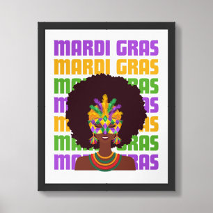 MARDI GRAS Afro Queen Framed Art