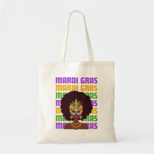 MARDI GRAS Afro Queen Tote Bag