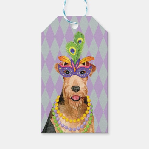 Mardi Gras Airedale Gift Tags