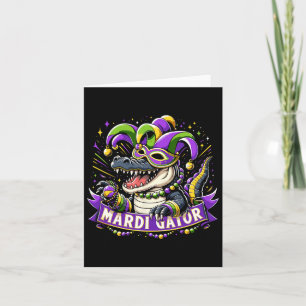 Mardi Gras Alligator Celebration Mardigator Card