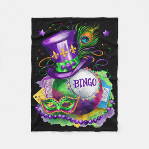 Mardi Gras And Bingo Perfect Mix Costume Festival  Fleece Blanket