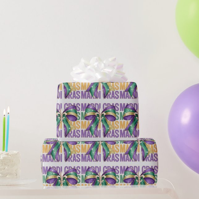 Mardi Gras And Bows Wrapping Paper (Party Gifts)