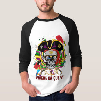 Mardi Gras Apparel Pirate Front Queen on Back T-Shirt