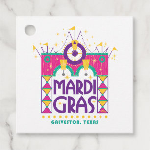 Mardi Gras Arch, Galveston, Texas Favor Tags