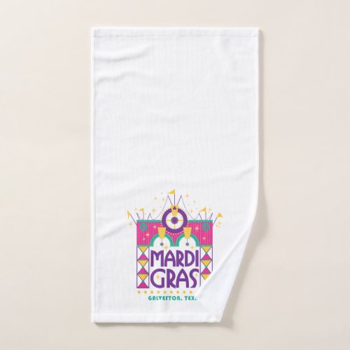 Mardi Gras Arch Galveston Texas Hand Towel