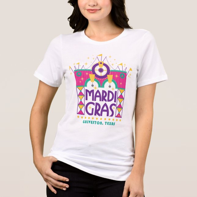 Mardi Gras Arch, Galveston, Texas Tri-Blend Shirt (Front)