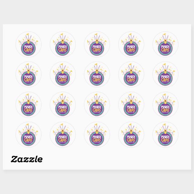 Mardi Gras Arch inspired, Galveston, Texas Classic Round Sticker (Sheet)
