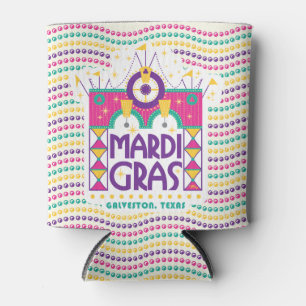 Mardi Gras Arch with beads, Galveston, Texas Can C Cooler