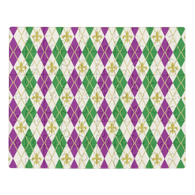 Mardi Gras Argyle Acrylic Puzzle (Puzzle Horizontal)