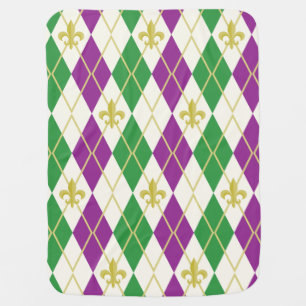 Mardi Gras Argyle Baby Blanket