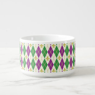Mardi Gras Argyle Chili Bowl