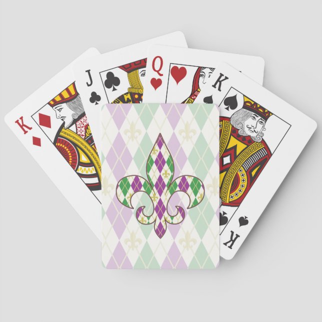 Mardi Gras Argyle Classic Playing Cards (Back)