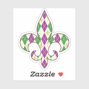Mardi Gras Argyle Contour Sticker