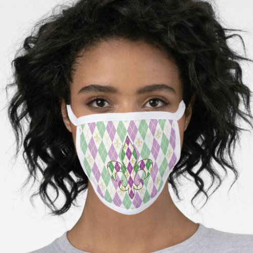 Mardi Gras Argyle Face Mask