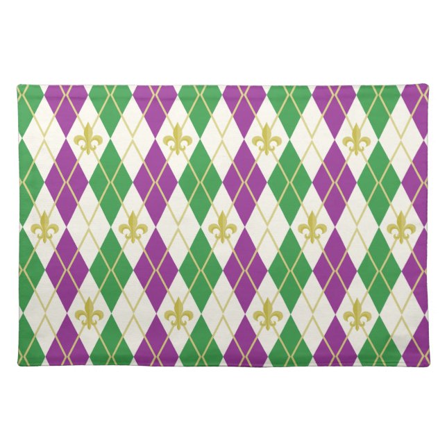 Mardi Gras Argyle Place Mat (Front)