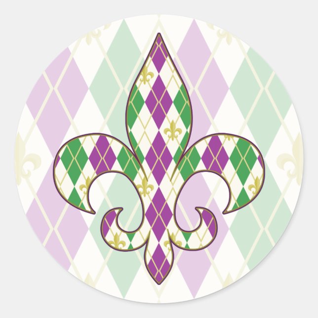 Mardi Gras Argyle Sticker (Front)