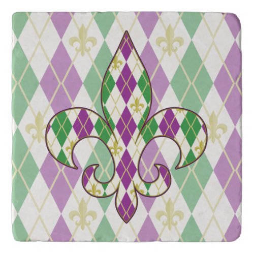 Mardi Gras Argyle Trivet