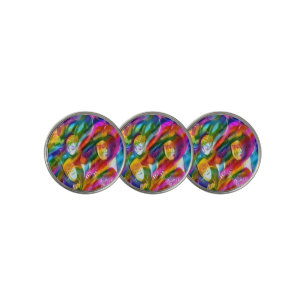 Mardi Gras Art Button Golf Ball Marker