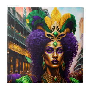 Mardi Gras Art Ceramic Tile
