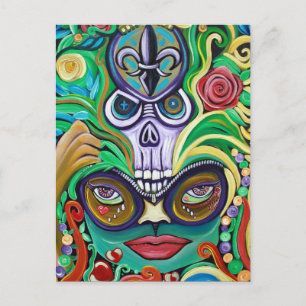 Mardi Gras Art Postcard