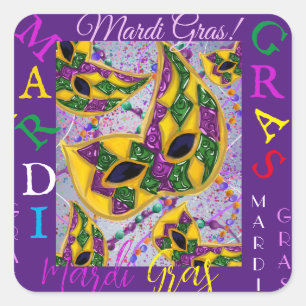 MARDI GRAS ART        SQUARE STICKER