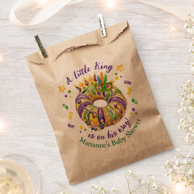 Mardi Gras Baby Boy Kraft Favor Bag (Clipped)