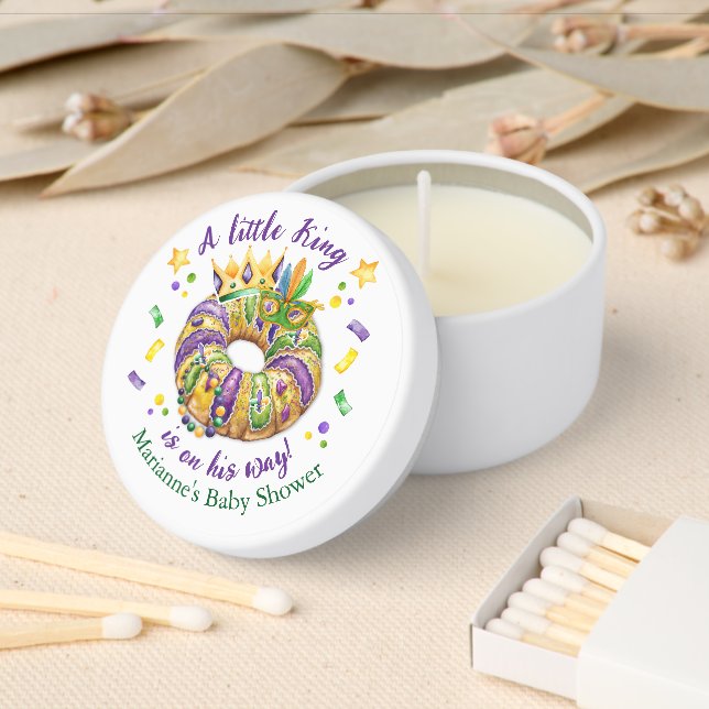 Mardi Gras Baby Boy Mini Candle Favors (Insitu)