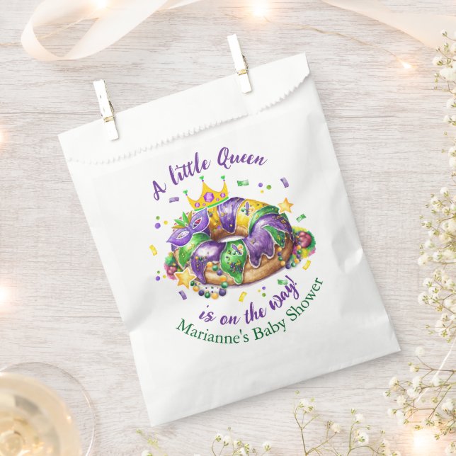 Mardi Gras Baby Girl Favor Bag (Clipped)