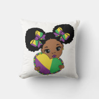 Mardi Gras Baby Girl Holding Heart