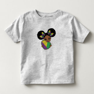 Mardi Gras Baby Girl Holding Heart Toddler T-shirt