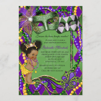 Mardi Gras Baby Shower Invitation