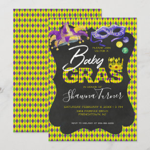 Mardi Gras Baby Shower Invitation