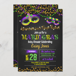 Mardi Gras Baby Shower Invitation