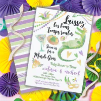 Mardi gras baby shower invitations 2025