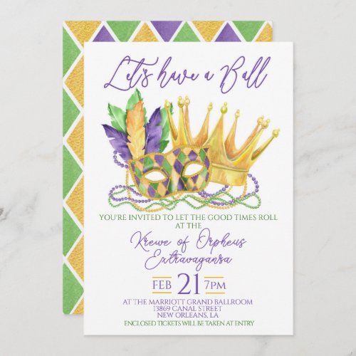 Mardi Gras Ball Invitation