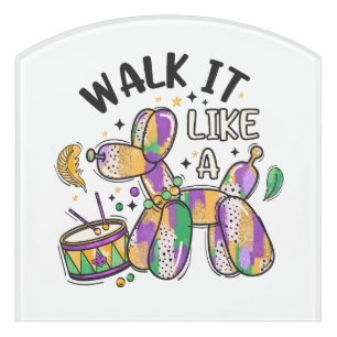 Mardi Gras Balloon Dog Door Sign