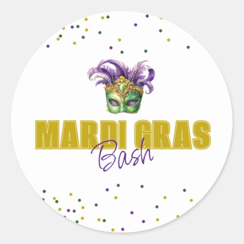 Mardi Gras Bash Party Sticker