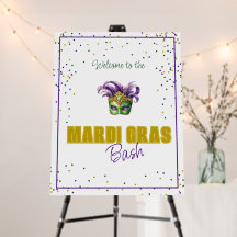 Mardi Gras Bash Party Welcome Sign