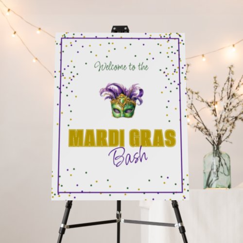 Mardi Gras Bash Party Welcome Sign