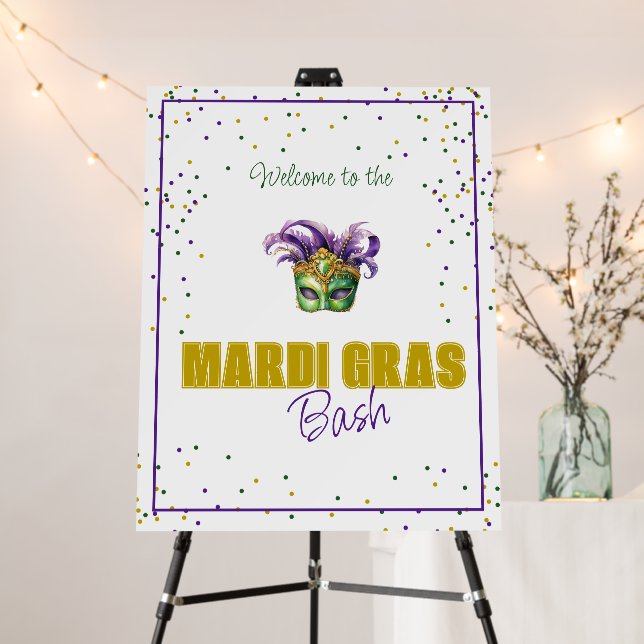 Mardi Gras Bash Party Welcome Sign (In Situ (Stand))
